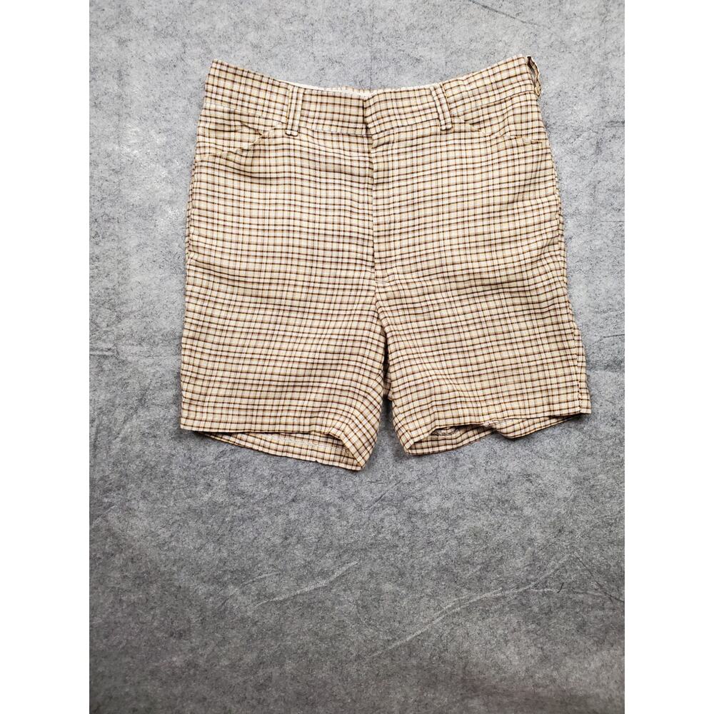 Vintage L Men's Brown and White Plaid Shorts Lightweight Eclectic Grandpa